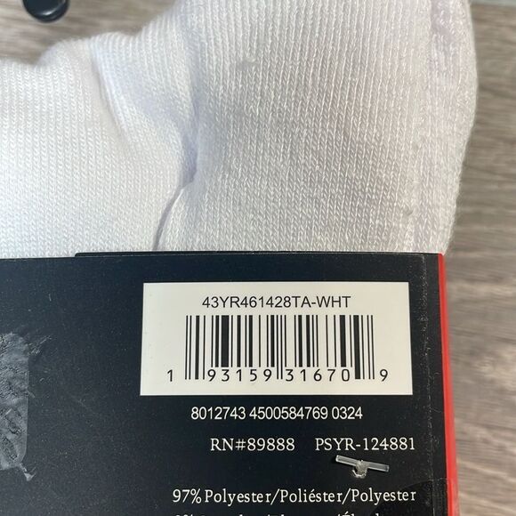 NEW Spyder Men’s Size 6-12 White Crew Socks w/ Logo- 6 Pairs 97%Poly/Spandex - Picture 7 of 7